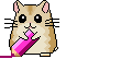 An animated hamster drawing a line to separate parts of the content on my page